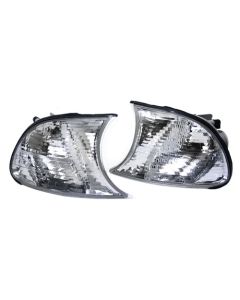 99-01 Fit BMW E46 3-SERIES 2DR SNAP-IN TYPE EURO CORNER LIGHTS - CRYSTAL CLEAR