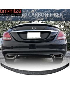 Fits 15-21 Benz W205 C Class Sedan AMG Style Forged Carbon Fiber Trunk Spoiler