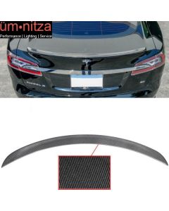 Fits 12-18 Tesla Model S OE Factory Style Carbon Fiber Trunk Lip Spoiler Wing