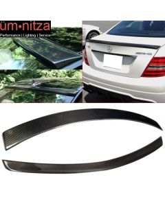 Fits 08-14 C-Class W204 Sedan CF Carbon Fiber OE Roof Wing & AMG Trunk Spoiler