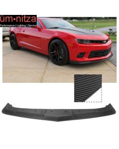 Fits 14-15 Chevy Camaro SS 1LE Style Front Bumper Lip Carbon Fiber Textured Look