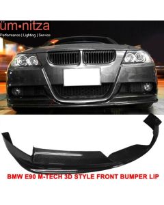 Fits 05-08 Fit BMW E90 3-Series Mtec M-Sport 3D Style Front Bumper Lip CF