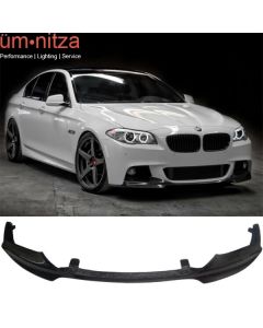 Fits 11-16 BMW 5-Series F10 M-Sport Carbon Fiber Front Bumper Lip V Style