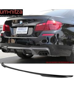 Fits 11-16 5-Series F10 Sedan Performance Trunk Spoiler Matte Carbon Fiber (CF)