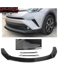 Fits 17-18 Toyota CHR Front Bumper Splitter Lip With Hardware CF Look