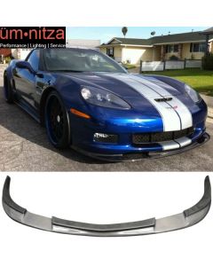 Fits 05-13 Chevy Corvette C6 Z06 ZR1 Style Carbon Fiber Front Bumper Lip Spoiler