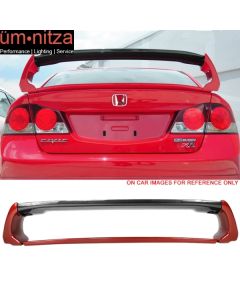 06-11 Civic Mugen RR Carbon Top Painted Trunk Spoiler Painted Habanero Red Pearl