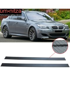 Fits 04-10 BMW E60 5 Series 2PCS Side Skirts Extension PP Carbon Fiber Texture