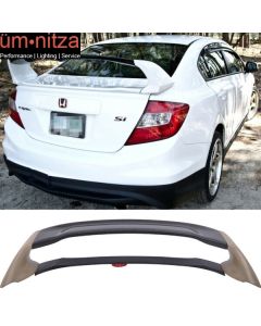 Fits 12-15 Honda Civic Sedan Mugen Trunk Spoiler Carbon Fiber Top Piece 4PC CF