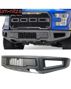 Fits 15-17 F150 New Raptor Style Front Bumper Conversion Replacement Cover Gray