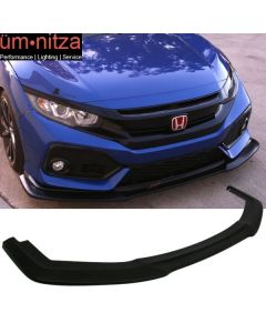 Fits 17-21 Honda Civic Sport Hatchback GT Style Front Bumper Lip Unpainted PU