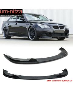 Fits 04-10 BMW E60 E61 5 Series H Style Front Bumper Lip Spoiler Unpainted PU