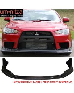 Fits 08-15 Mitsubishi Lancer EVO X 10 4Dr VR Style Front Bumper Lip CF