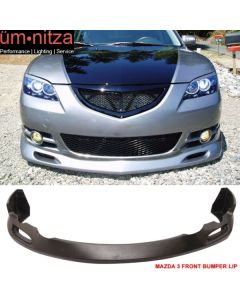 Fits 04-06 Mazda 3 S Sedan K Style Front Bumper Lip Spoiler Unpainted Black PU