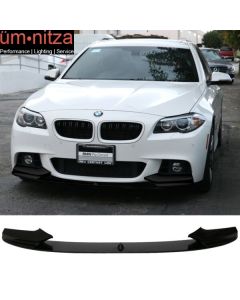 Fit 11-16 BMW F10 5 Series P Style Front Bunper Lip #475 Black Sapphire Metallic