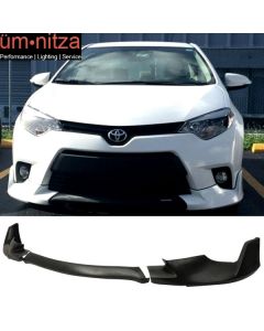 Fits 14-16 Toyota Corolla Base L LE Sport Style 3PCS Front Bumper Lip Spoiler PU