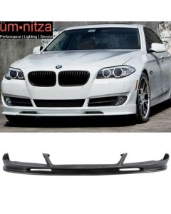 Fits 10-13 BMW F10 5 Series 3D Style Front Bumper Lip Spoiler Unpainted Black PU