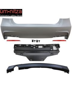 Fits 12-18 F30 3 Series M-Tech M Sport Rear Bumper Cover Diffuser Single Outlet