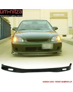 Fits 99-00 Honda Civic SP Style Front Bumper Lip Spoiler Splitter Unpainted PU