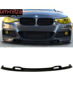 Fits 12-18 BMW F30 3 Series VR Style Front Bumper Lip Unpainted Black Spoiler PU