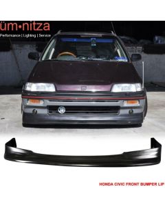 For 88-91 Honda Civic Zenki Style Front Bumper Lip Spoiler Splitter Unpainted PU