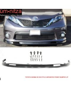 Fits 11-16 Toyota Sienna XL30 SE SK Style Front Bumper Lip - PU