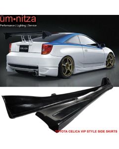 Fits 00-05 Toyota Celica VIP Style Side Skirts Unpainted Black PU