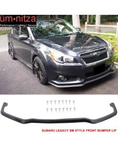 Fits 13-14 Subaru Legacy SM Style Front Bumper Lip Spoiler Unpainted Black PU