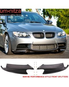 Fits 08-13 BMW E90 E92 M3 ZCP Competition P Style Front Bumper Lip Splitter PU