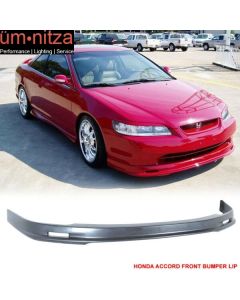 Fits 98-00 Honda Accord Mugen Coupe Front Bumper Lip Spoiler Unpainted Black PP