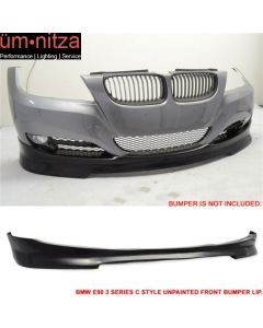 Fits 09-12 BMW E90 LCI 4DR Sedan C Style Front Bumper Lip Spoiler Splitter PU