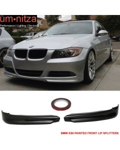 For 05-08 BMW E90 3-Series OE Style Front Bumper Lip Splitter Painted #668 Black