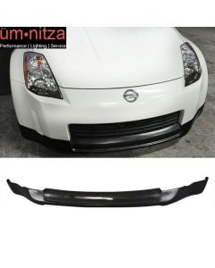 Fits 03-05 Nissan 350Z ING-S Style Front Bumper Lip Spoiler Unpainted Black PU