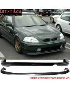 Fits 96-98 Honda Civic 2Dr/4Dr SIR Front + Rear Bumper Lip