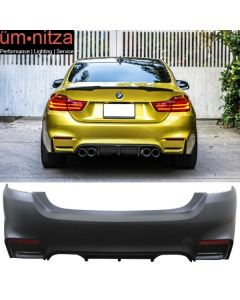 Fits 14-20 BMW F32 4 Series M4 Style Rear Bumper Conversion 2 Tips Outlet