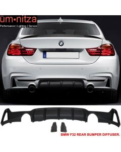 Fits 14-20 BMW 435i 440i xDrive MP Rear Bumper Diffuser Dual Single Exhaust