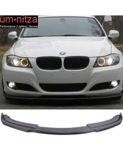 Fits 09-12 BMW E90 LCI 3 Series H Style Front Bumper Lip Spoiler Unpainted PU