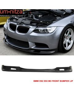 Fits 08-13 BMW E92 E93 M3 3D Style Front Bumper Lip Spoiler Unpainted Black PU