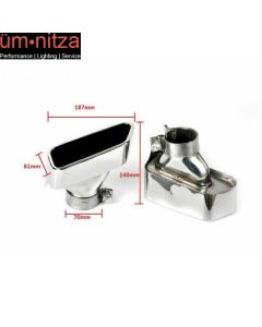 Universal Fitment Exhaust Muffler Pipe Tips Chrome Stainless Steel Pair 2PC