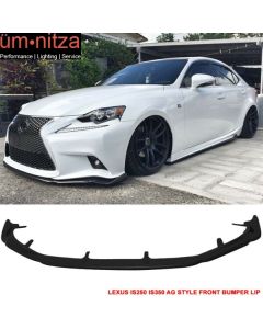 Fits 14-16 Lexus IS250 IS300 IS350 IS200t F Sport AG Style Front Bumper Lip - PU