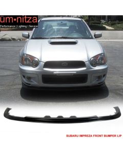 Fits 04-05 Subaru Impreza STI Style Front Bumper Lip Spoiler Unpainted Black PP