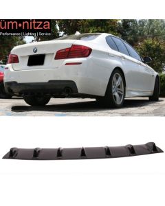 Fits 11-16 F10 5 Series Rear Bumper Lip Diffuser Spoiler 7 Fin Gloss Black ABS