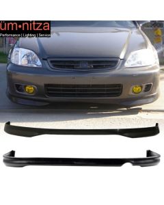 Fits 96-98 Honda Civic TR Style Front + Rear Bumper Lip Spoiler Unpainted PP