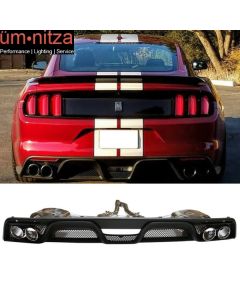 Fits 15-17 Mustang EcoBoost Rear PP Diffuser W/ Dual Catback Exhaust Tips Kit