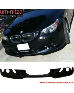 Fits 04-07 BMW E60 5-Series AC Style Front Bumper Lip Kit Painted Jet Black #668