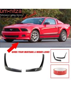 Fits 10-12 Ford Mustang V6 XE Style 2PCS Front Bumper Lip Splitters Spoiler PU