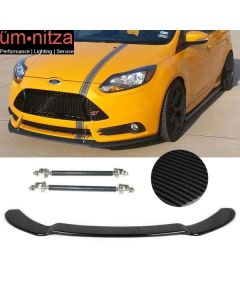 Fits 13-14 Ford Focus ST Front Bumper Splitter Lip & Hardware Carbon Fiber Print