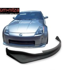 Fits 03-05 Nissan 350Z NS N Style Unpainted Black Front Bumper Lip Spoiler PU