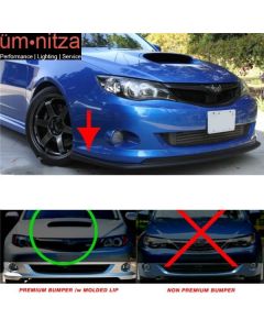 Fits 08-10 Subaru Impreza WRX Premium Front Bumper Lip Chin Spoiler STI Style PU