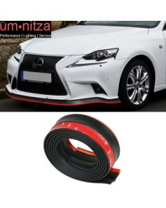 Front Bumper Lip For Lexus Quick Chin EZ Install 100 Inch Black With Red Trim